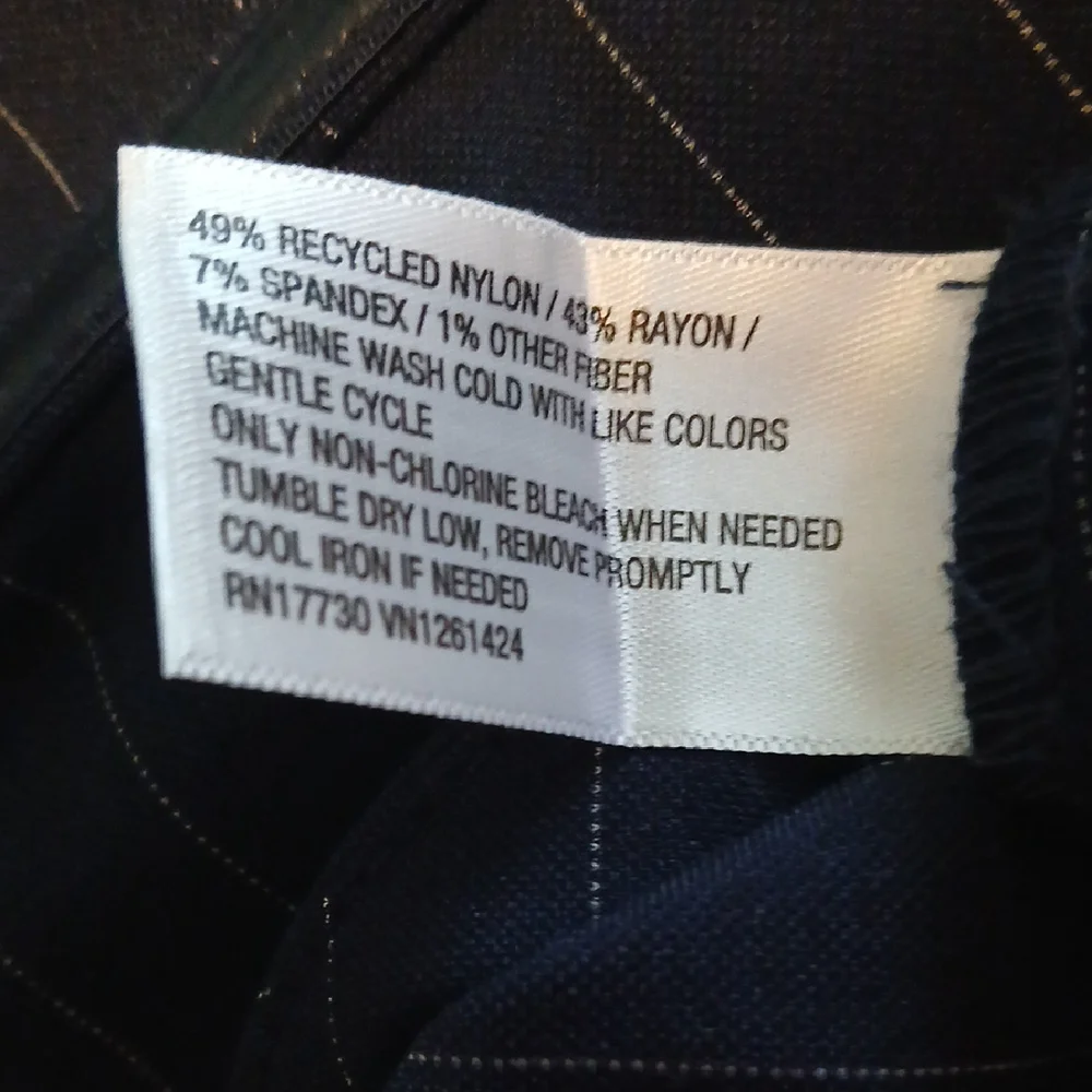 Wild Fable Navy Pinstripe Asymmetrical Skirt - Picture 8 of 9